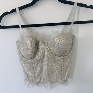 Victoria's Secret Sexy Gold Shimmery Lingerie 32B
